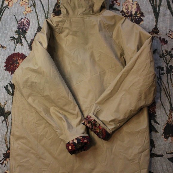 Chromatic by Totes quilted floral print cream rain coat size Large - Picture 3 of 6
